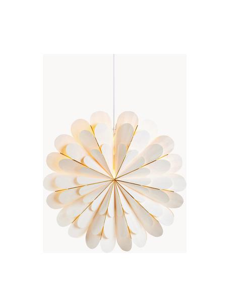 Estrella luminosa artesanal Marigold, Anclaje: plástico, Cable: plástico, Off White, Ø 45 cm