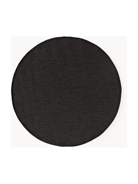 Tapis rond intérieur-extérieur Toronto, 100 % polypropylène, Anthracite, Ø 120 cm (taille S)