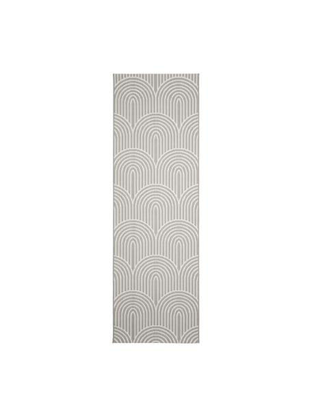 In- & outdoor loper Arches, 86% polypropyleen, 14% polyester, Grijs, crèmewit, B 80 x L 250 cm