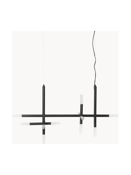 Große LED-Pendelleuchte Gratia, Baldachin: Metall, pulverbeschichtet, Schwarz, Weiß, B 90 x H 50 cm