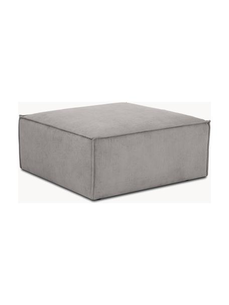 Poggiapiedi in velluto a coste Lennon, Rivestimento: velluto a coste (92% poli, Struttura: legno di pino massiccio, , Piedini: plastica I piedini si tro, Velluto a coste grigio, Larg. 88 x Prof. 88 cm