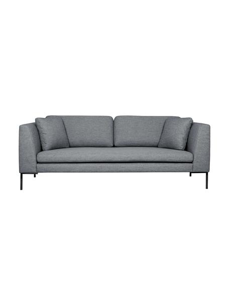 Divano 3 posti con piedini in metallo Emma, Rivestimento: poliestere 100.000 cicli , Struttura: legno di pino massiccio c, Piedini: metallo verniciato a polv, Tessuto grigio, Larg. 227 x Prof. 100 cm