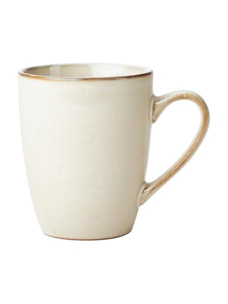 Tazas artesanales de gres Thalia, 2 uds., Gres, Beige, Ø 9 x Al 11 cm