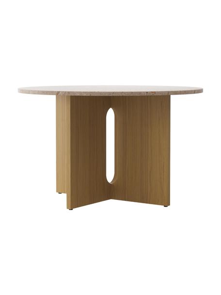 Okrúhly jedálenský stôl Androgyne, Ø 120 cm, Dubové drevo, piesková, Ø 120, V 73 cm