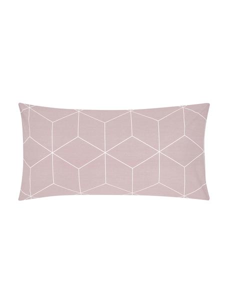 Bavlněné povlaky na polštáře s grafickým vzorem Lynn, 2 ks, Starorůžová, krémově bílá, Š 40 cm