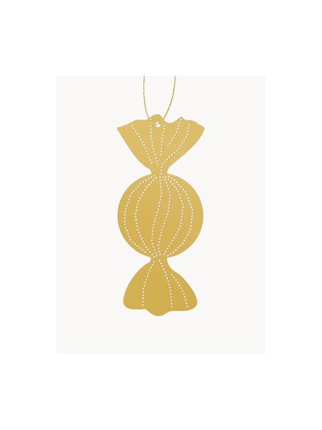 Baumanhänger Caramel, 4 Stück, Edelstahl, vermessingt, Goldfarben, B 5 x H 8 cm
