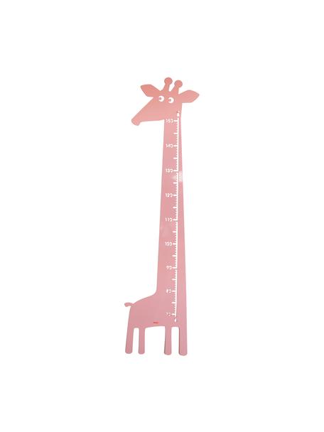 Groeimeter Giraffe, Gepoedercoat metaal, Roze, 28 x 115 cm