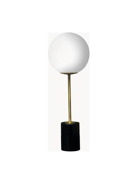 Grande lampe à poser avec socle en marbre Full Moon, Blanc, doré, noir, marbré, Ø 20 x haut. 56 cm