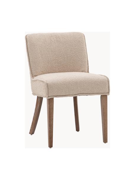 Gestoffeerde stoelen Tarnby, 2 stuks, Bekleding: 100% polyester, Poten: eikenhout, Geweven stof lichtbeige, eikenhout, B 49 x D 59 cm