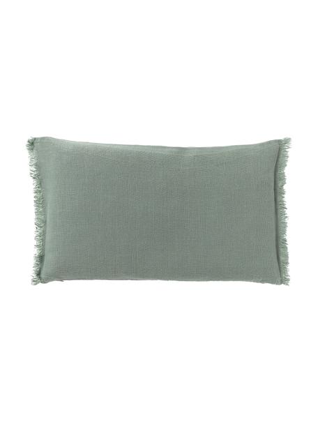 Housse de coussin pur lin avec franges Luana, 100 % pur lin

Le lin est naturellement doté d'un toucher plutôt rugueux et d'un aspect froissé
Sa résistance élevée au accrocs lui confère robustesse et longévité, Vert sauge, larg. 30 x long. 50 cm