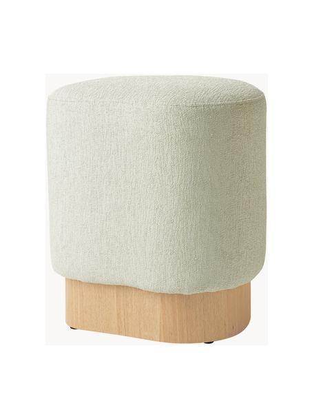 Sgabello in bouclé Yves, Rivestimento: 100% poliestere Con 40.00, Struttura: multistrato di eucalipto,, Bouclé verde salvia, Larg. 43 x Alt. 47 cm
