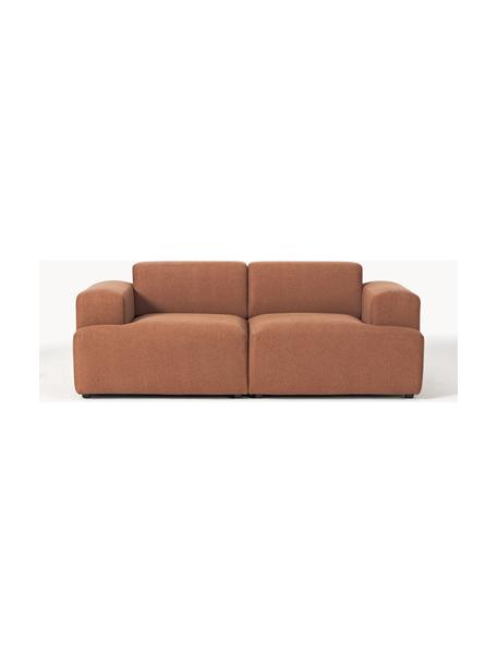 Sofa Melva (2-Sitzer), Bezug: 100 % Polyester Der strap, Gestell: Massives Kiefern- und Fic, Füße: Kunststoff, Webstoff Nougat, B 198 x T 101 cm