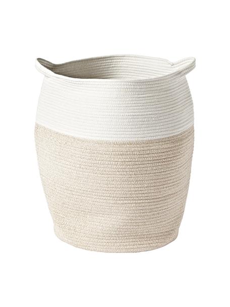 Kosz do przechowywania Kiya, 35% bawełna, 65% poliester, Biały, beżowy, Ø 40 x W 55 cm