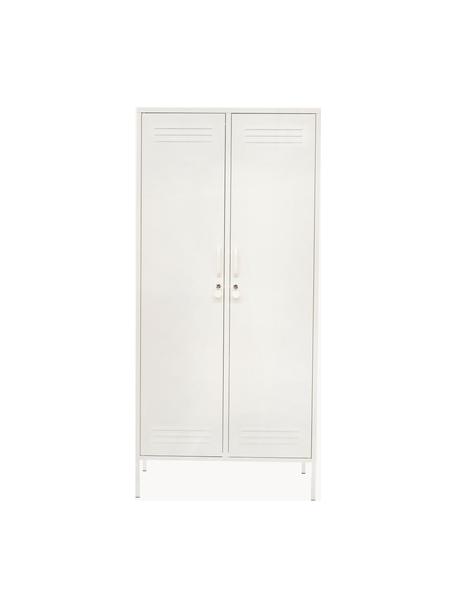 Armadietto The Twinny, Acciaio verniciato a polvere, Bianco latte, Larg. 85 x Alt. 183 cm