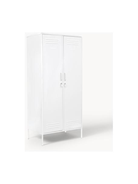 Armadio piccolo The Twinny, Acciaio verniciato a polvere, Bianco latte, Larg. 85 x Alt. 183 cm