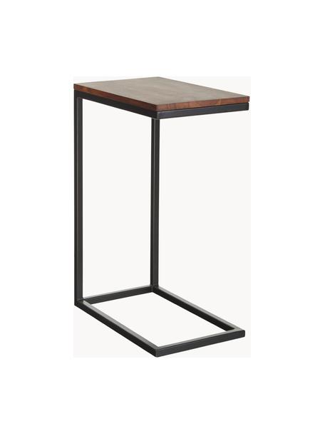 Stolik pomocniczy z drewna akacjowego Celow, Blat: lite drewno akacjowe, lak, Stelaż: metal malowany proszkowo, Drewno akacjowe, S 45 x W 62 cm
