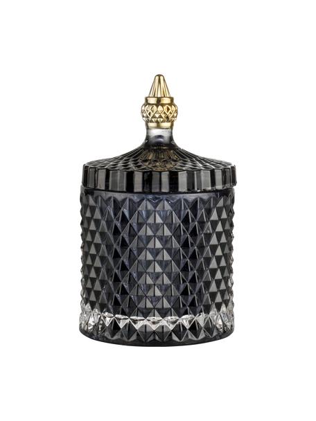 Bote decorativo Miya, Vidrio, Negro, dorado, Ø 11 x Al 18 cm