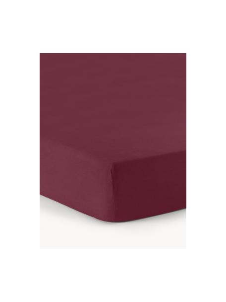 Sábana bajera cubrecolchón de franela Biba, Rojo vino, Cama 150/160 cm (160 x 200 x 15 cm)