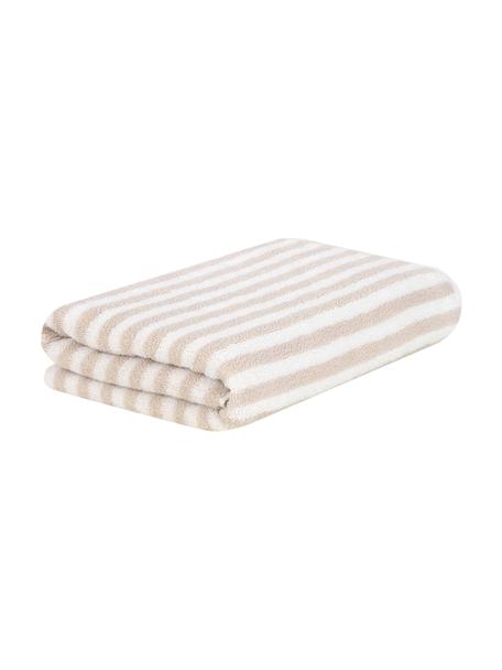Pruhovaný ručník Viola, 100 % bavlna, střední gramáž 550 g/m², Odstíny písku, krémově bílá, Ručník pro hosty, Š 30, D 50 cm, 2 ks
