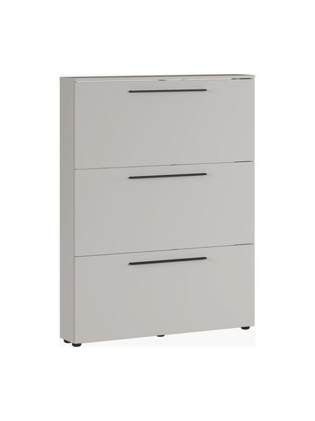 Schoenenkast Dallas met opklapbare vakken, Handvatten: gepoedercoat metaal, Poten: kunststof, Greige, B 100 x H 129 cm