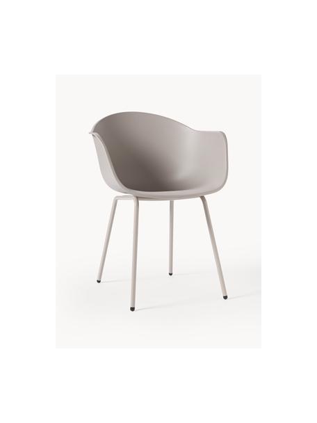 In- & outdoor stoel Claire, Zitvlak: 65% kunststof, 35% glasve, Poten: gepoedercoat metaal, Grijs, B 60 x D 54 cm
