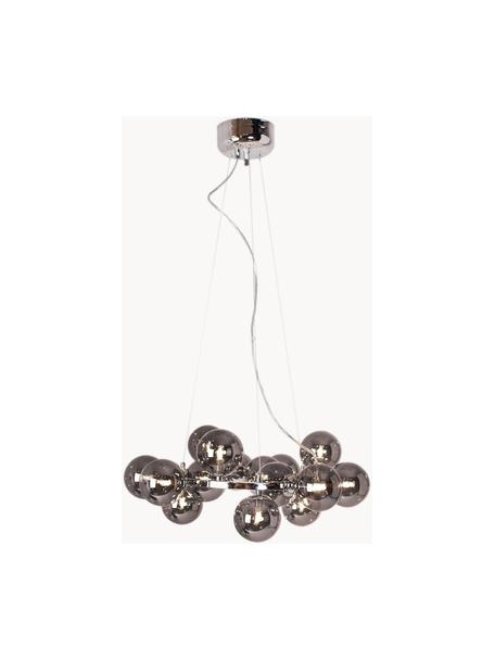 Grande suspension en verre Splendor, Gris chrome, Ø 58 x haut. 22 cm