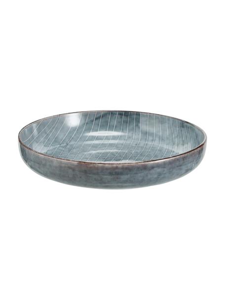 Ručně vyrobené misky Nordic Sea Ø 22 cm, 4 ks, Kamenina, Odstíny šedé, odstíny modré, Ø 22 cm, V 5 cm