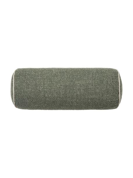 Bouclé-Nackenrolle Aya mit Kederumrandung, Grün, Ø 17 x L 45  cm