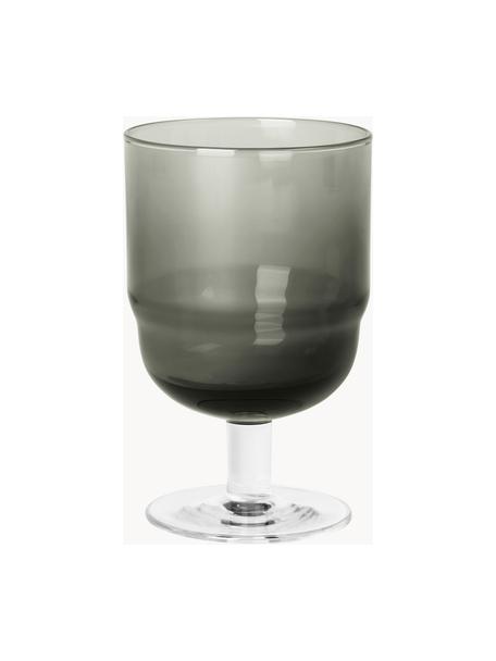 Bicchieri da vino rosso in vetro soffiato Nordic Bistro 4 pz, Vetro soffiato, Grigio scuro trasparente, Ø 8 x Alt. 13 cm, 250 ml