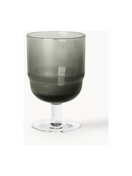 Mundgeblasene Rotweingläser Nordic Bistro, 4 Stück, Glas, mundgeblasen, Dunkelgrau, Transparent, Ø 8 x H 13 cm, 250 ml