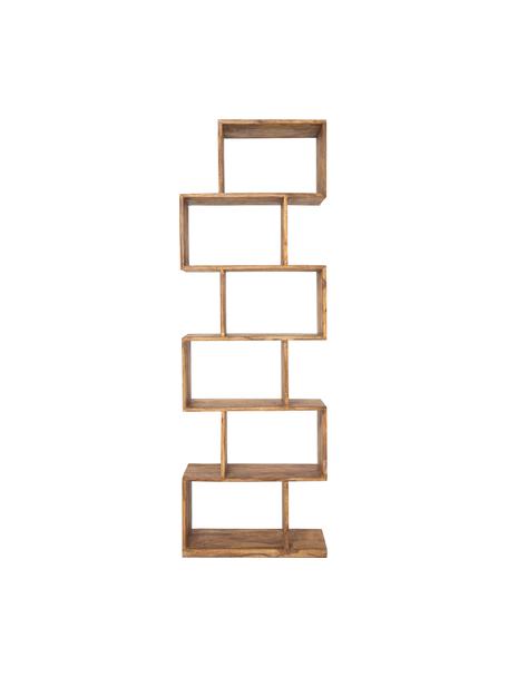 Libreria in legno di sheesham Authentico Zick Zack, Legno di sheesham massiccio, Legno di sheesham laccato, Larg. 60 x Alt. 180 cm