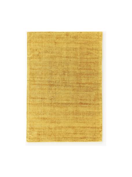 Alfombra artesanal de viscosa Jane, Parte superior: 100% viscosa, Reverso: 100% algodón, Amarillo sol, An 160 x L 230 cm (Tamaño M)