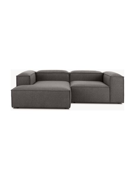 Divano angolare componibile Lennon, Rivestimento: 100% poliestere Con 115.0, Struttura: legno di pino massiccio, , Piedini: plastica, Tessuto antracite, Larg. 238 x Prof. 180 cm, chaise-longue a destra