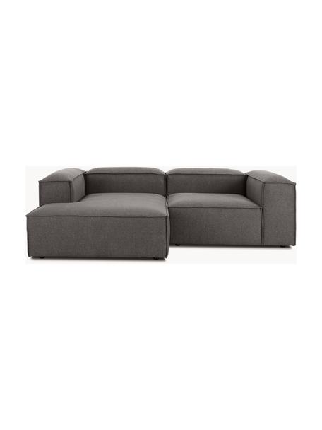 Narożna sofa modułowa Lennon, Tapicerka: 100% poliester Dzięki tka, Stelaż: lite drewno sosnowe, skle, Nogi: tworzywo sztuczne Ten pro, Ciemnoszara tkanina, S 238 x G 180 cm, lewostronna