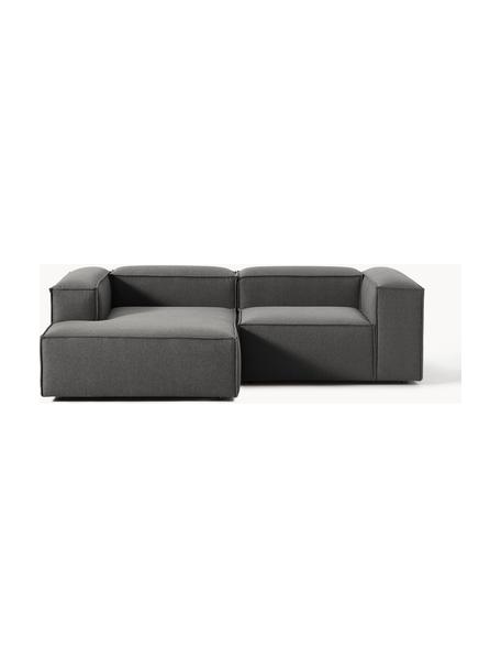 Modulares Ecksofa Lennon, Bezug: 100 % Polyester Der strap, Gestell: Massives Kiefernholz, Spe, Webstoff Anthrazit, B 238 x T 180 cm, Eckteil rechts