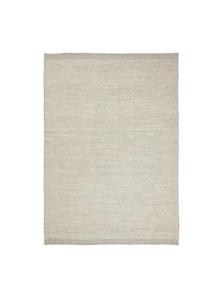 Alfombra artesanal de lana Asko, Parte superior: 90% lana, 10% algodón, Reverso: algodón La alfombra se pu, Beige, gris claro, An 70 x L 140 cm (Tamaño XS)