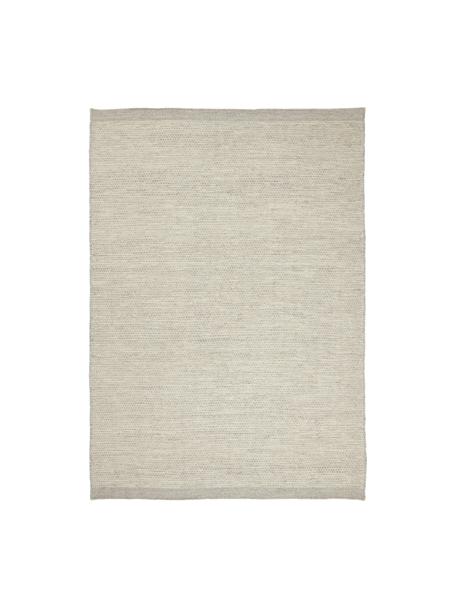 Handgeweven wollen vloerkleed Asko, gevlekt, Bovenzijde: 90% wol, 10% katoen, Onderzijde: katoen Bij wollen vloerkl, Grijs, B 70 x L 140 cm (maat XS)