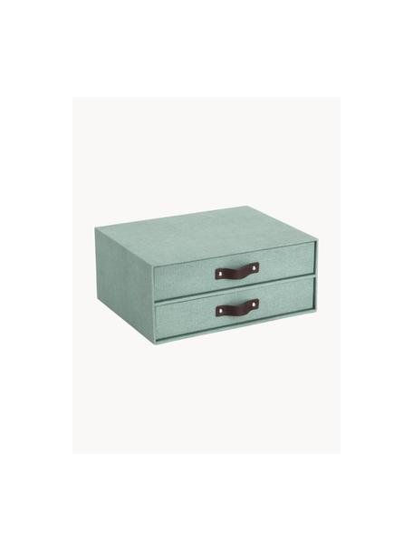 Büro-Organizer Birger II, Organizer: Canvas, fester Karton, Griffe: Leder, Salbeigrün, B 33 x T 25 cm