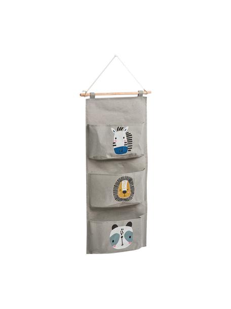 Organizer da appendere Animals, Asta: legno, Grigio, multicolore, Larg. 20 x Alt. 60 cm
