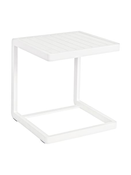 Tavolino da giardino Konnor, Alluminio verniciato a polvere, Bianco, Larg. 45 x Alt. 45 cm