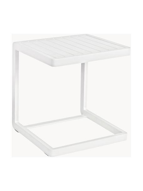 Tavolino da giardino Konnor, Alluminio verniciato a polvere, Bianco opaco, Larg. 45 x Alt. 45 cm