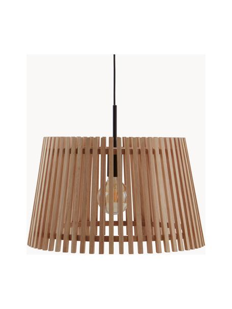 Hanglamp Balder van rubberhout, Lampenkap: rubberhout, Lichtbruin, Ø 50 x H 30 cm