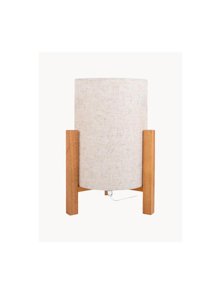 Petite lampe à poser Matilda, Blanc crème, bois clair, Ø 22 x haut. 32 cm