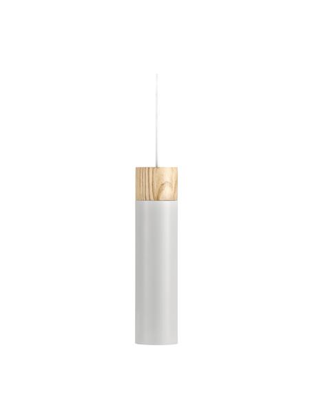 Petite suspension Tilo, Gris clair, bois clair, Ø 6 x haut. 25 cm