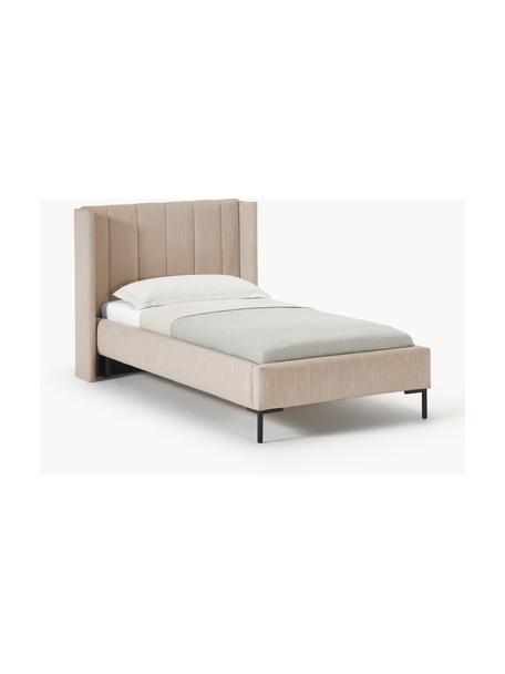 Letto singolo Dusk, Rivestimento: tessuto finemente struttu, Tessuto beige, Larg. 90 x Lung. 200 cm