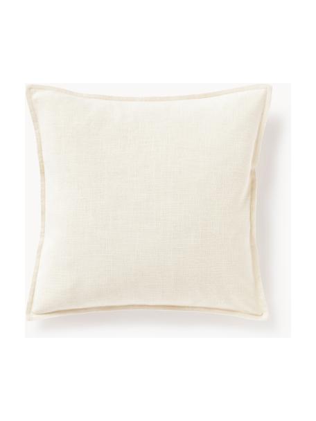 Housse de coussin 50s50 en coton Vicky, 100% coton, Blanc crème, larg. 60 x long. 60 cm