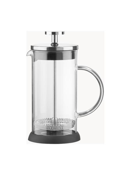 French Press Kaffeebereiter Brewster, Kanne: Borosilikatglas, Transparent, Silberfarben, Schwarz, Ø 14 x H 22 cm