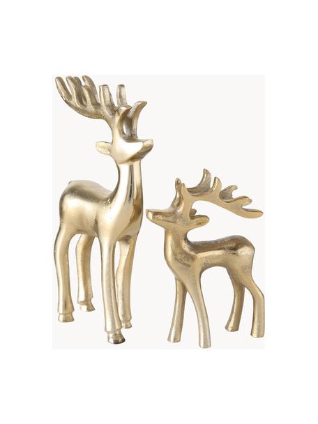 Cerfs décoratifs Taisto, 2 élém., Aluminium, enduit, Doré, Lot de différentes tailles