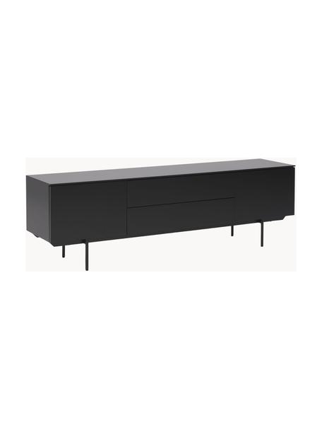 Tv-meubel Elyn, Mat zwart, B 180 x H 55 cm