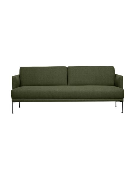 Zamatová pohovka s kovovými nohami Fluente (3-miestna), Tmavozelená, Š 196 x H 85 cm